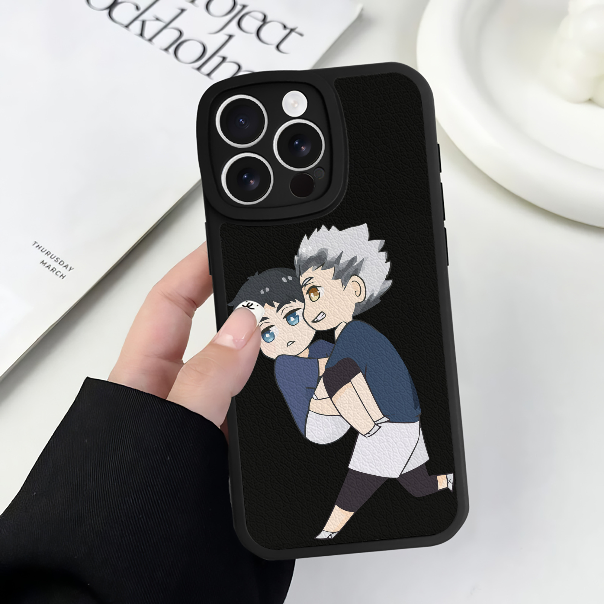 （画像用） ハイキュー!! Haikyu!! 【iPhone 16シリーズ対応】シリコンスマホケース（レザー調） 材質：シリコン